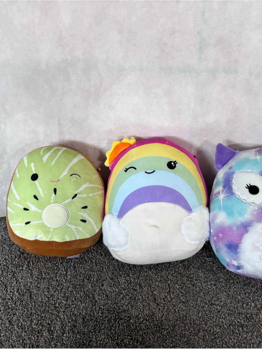 Squishmallows Rainbow Plush Pillow - Yellow, Green, Purple, Blue, White